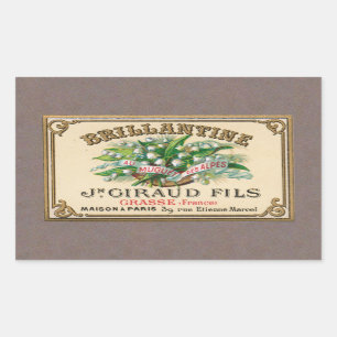 Pegatina Rectangular Lirio antiguo del Valle Perfume Francés