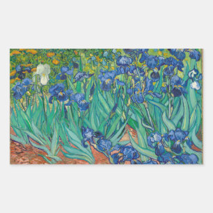 Pegatina Rectangular Lirios por Vincent van Gogh