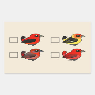 Pegatina Rectangular Lista de control de Tanager de Norteamérica