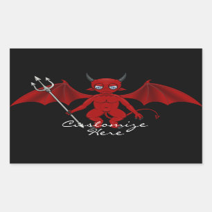 Pegatina Rectangular Little Red Devil Thunder_Cove