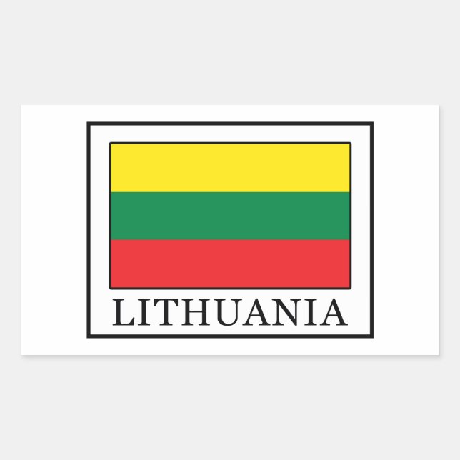 Pegatina Rectangular Lituania (Anverso)