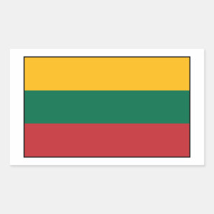 Pegatina Rectangular Lituania - Bandera lituana