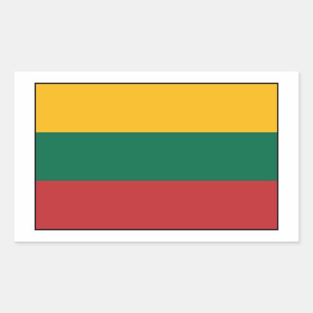 Pegatina Rectangular Lituania - Bandera lituana (Anverso)