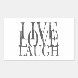 Pegatina Rectangular Live Love Lauder Inspiradora cita