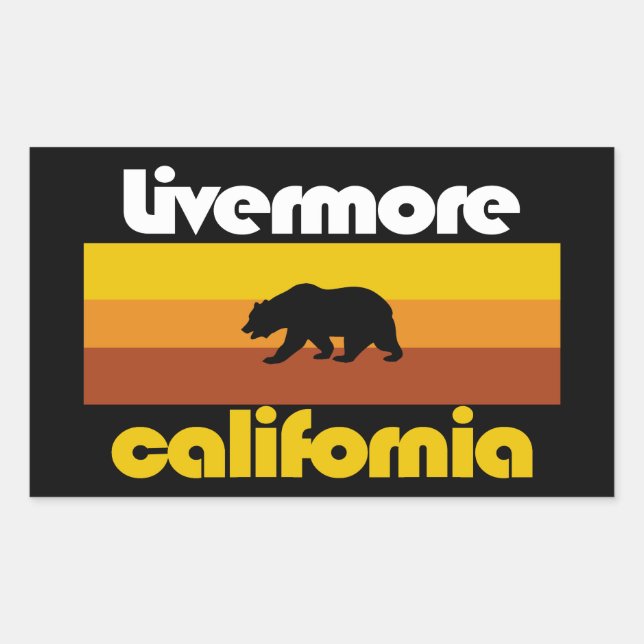 Pegatina Rectangular Livermore, California (Anverso)