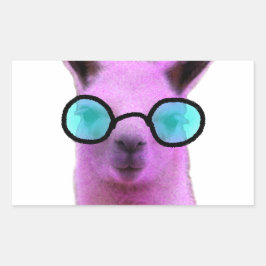 Pegatina Rectangular Llama rosa Guay!