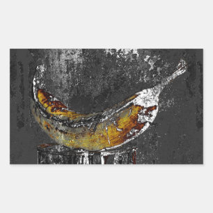 Pegatina Rectangular llano de plátano