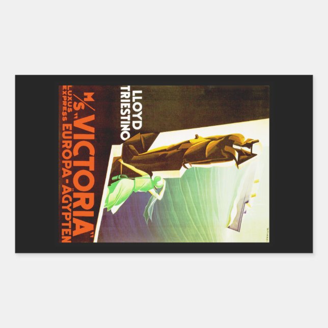 Pegatina Rectangular Lloyd Triestino ms Victoria (Anverso)