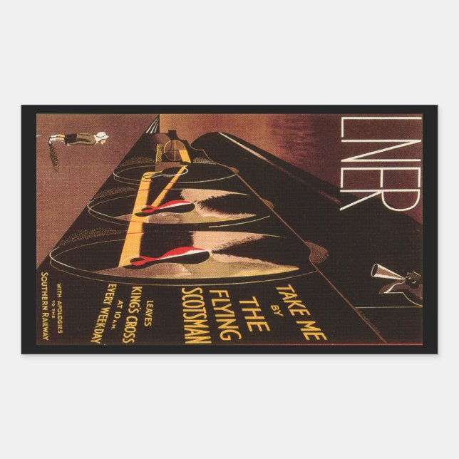 Pegatina Rectangular LNER Flying Scotsman (Anverso)