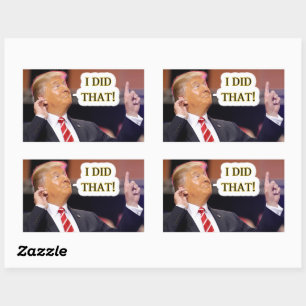 PEGATINA RECTANGULAR LO HICE - DONALD TRUMP SEÑALA