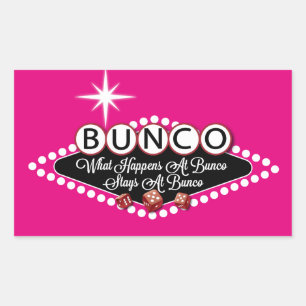 Pegatina Rectangular Lo Que Pasa En Bunco Se Queda En Bunco Fun