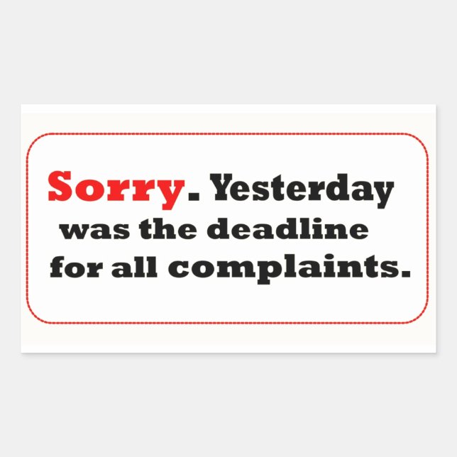 Pegatina Rectangular Lo siento (Anverso)