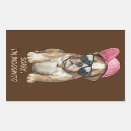 Pegatina Rectangular LO SIENTO, soy INDOGNITO (Bulldog inglés) cachorro