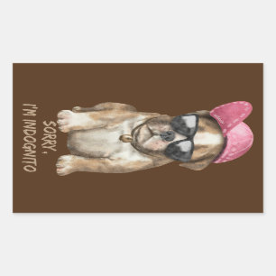 Pegatina Rectangular LO SIENTO, soy INDOGNITO (Bulldog inglés) cachorro