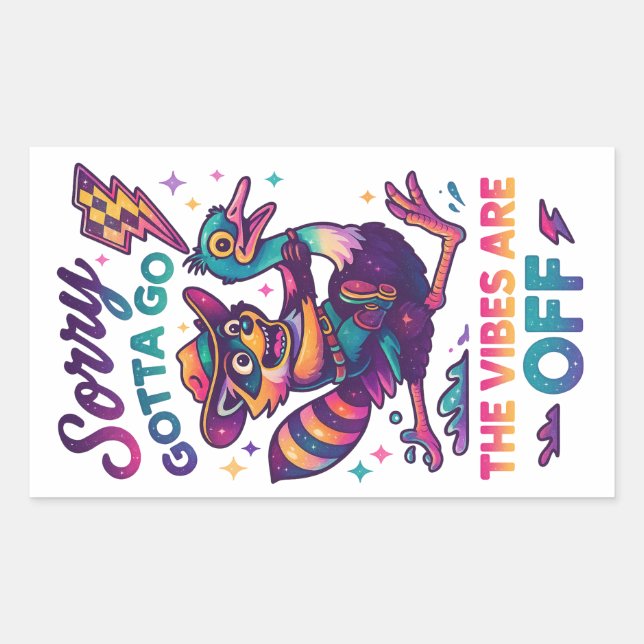 Pegatina Rectangular Lo Siento, Tengo Que Ir... (Anverso)