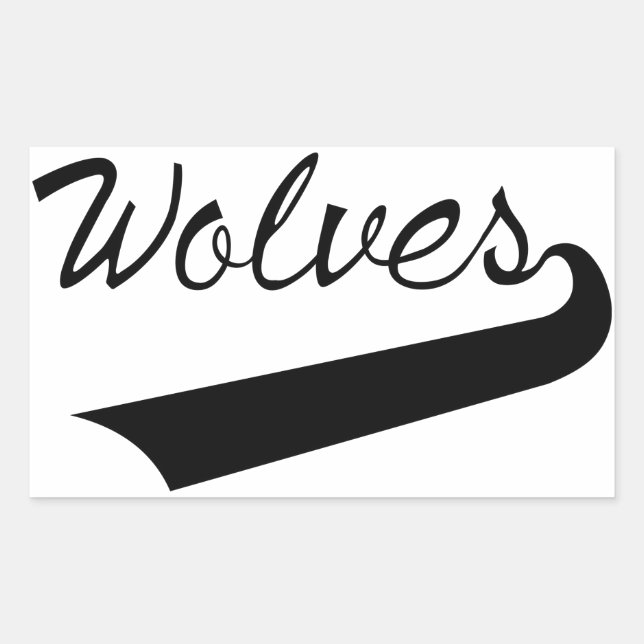 Pegatina Rectangular Lobos (Anverso)