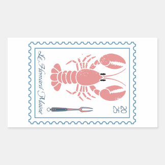 Pegatina Rectangular Lobster Maine New England Nautical Ocean Seafood