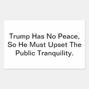 Pegatina Rectangular Loco Tonto Trump No Tiene Paz Hankamer Artjunkhaus