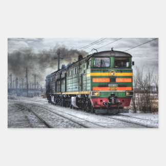 Pegatina Rectangular Locomotora de trenes de Rusia
