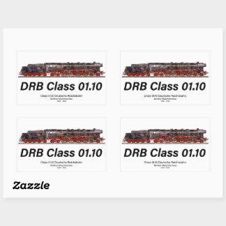 Pegatina Rectangular Locomotora de vapor DRB Clase 01.10 Deutsche Reich