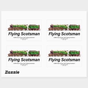 Pegatina Rectangular Locomotora inglesa de vapor Flying Scotsman Steam