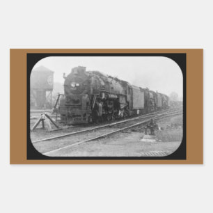 Pegatina Rectangular Locomotora terminal del ferrocarril de Detroit