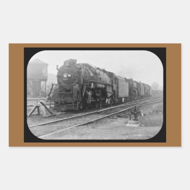 Pegatina Rectangular Locomotora terminal del ferrocarril de Detroit (Anverso)