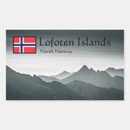 Pegatina Rectangular Lofoten North Noruega