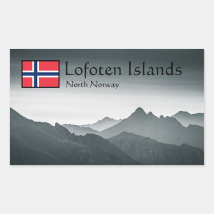 Pegatina Rectangular Lofoten North Noruega