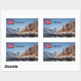 Pegatina Rectangular Lofoten Souvenir