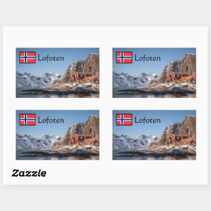 Pegatina Rectangular Lofoten Souvenir