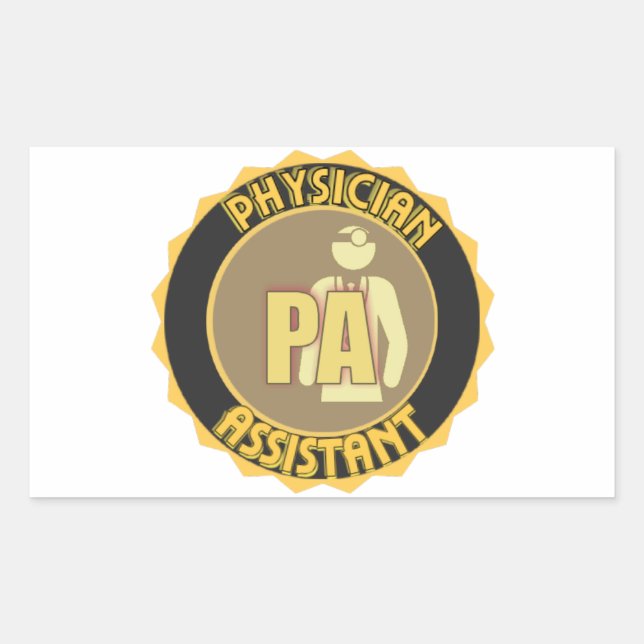 PEGATINA RECTANGULAR LOGO DE AYUDANTE MÉDICO DE LA PA (Anverso)