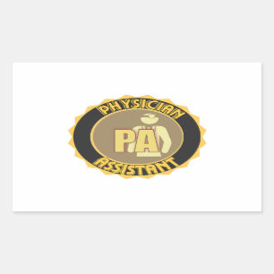 PEGATINA RECTANGULAR LOGO DE AYUDANTE MÉDICO DE LA PA