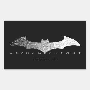 Pegatina Rectangular Logo de Batman Arkham Knight Pixel