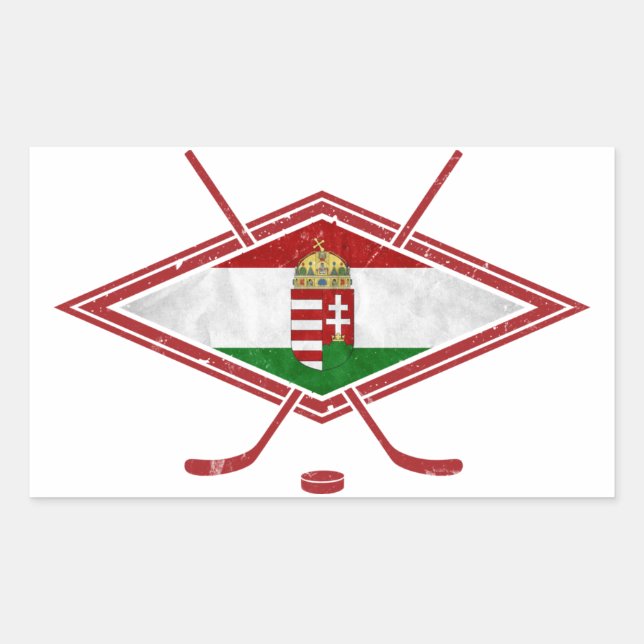Pegatina Rectangular Logo de Hockey Magyar húngaro (Anverso)