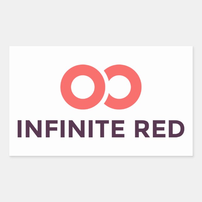 Pegatina Rectangular Logo de Infinite Red (Anverso)