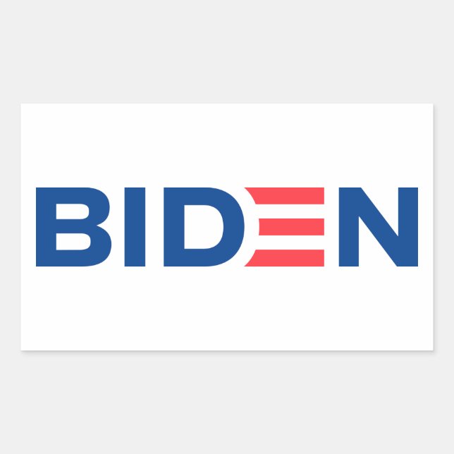 Pegatina Rectangular Logo de Joe Biden (Anverso)