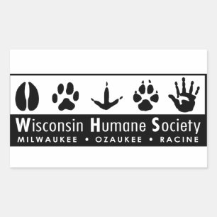 Pegatina Rectangular Logo de la Sociedad Humana de Wisconsin