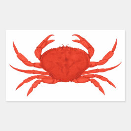 Pegatina Rectangular Logo de Red Dungeness Crab