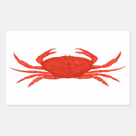 Pegatina Rectangular Logo de Red Dungeness Crab