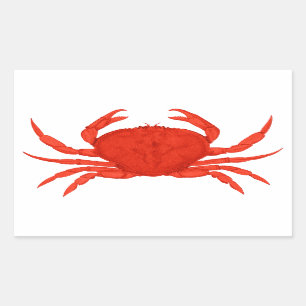 Pegatina Rectangular Logo de Red Dungeness Crab