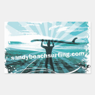 Pegatina Rectangular Logo de Sandy Beach Surfing