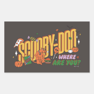 Pegatina Rectangular Logo de Snack de Halloween de Scooby-Doo