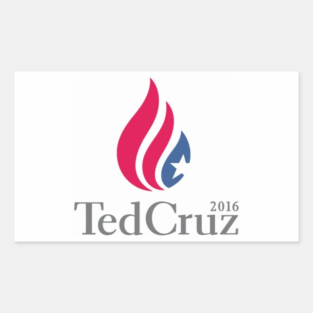 Pegatina Rectangular Logo de Ted Cruz 2016 (Anverso)