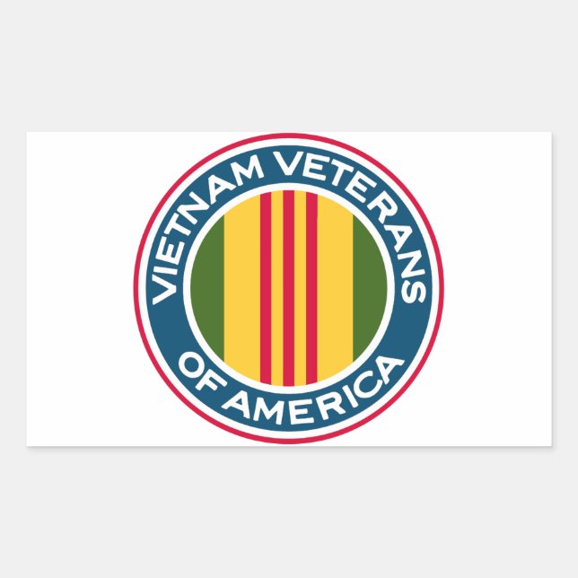 Pegatina Rectangular Logo de Veteranos de Vietnam de América (Anverso)