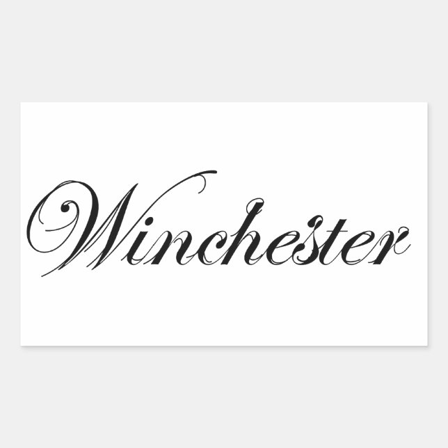 Pegatina Rectangular Logo del estilo clásico Winchester (Anverso)