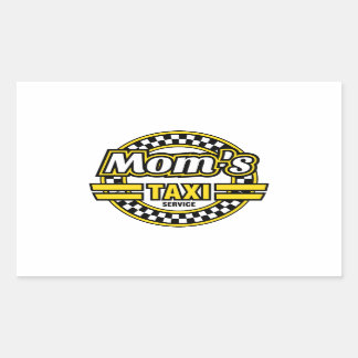 Pegatina Rectangular Logo del servicio de taxi de mamá