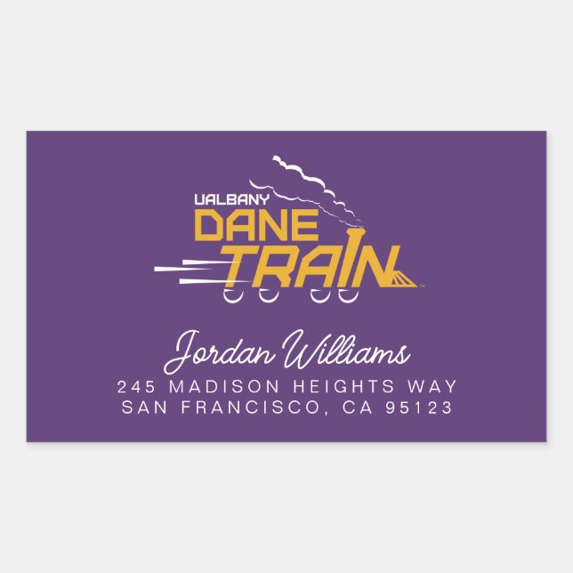 Pegatina Rectangular Logo del Tren de Dane de la UAlbany (Anverso)