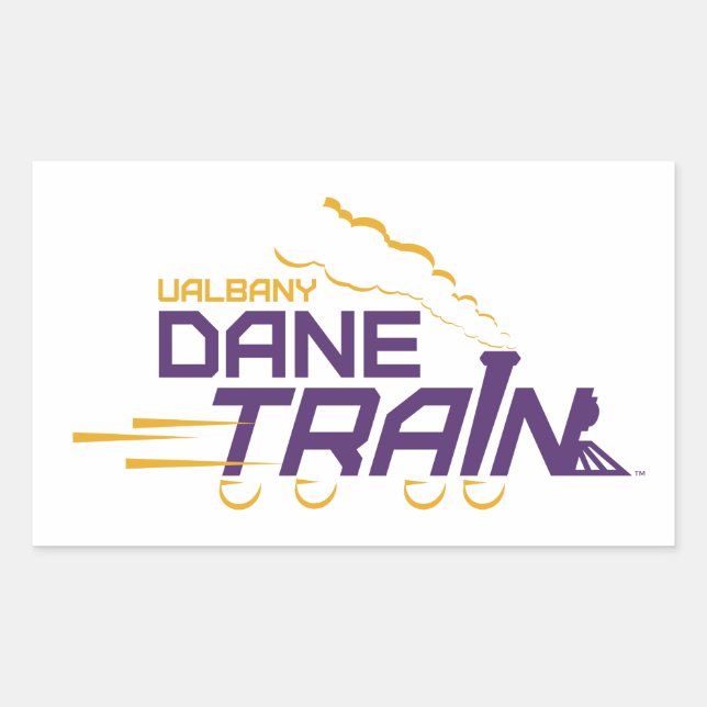 Pegatina Rectangular Logo del Tren de Dane de la UAlbany (Anverso)