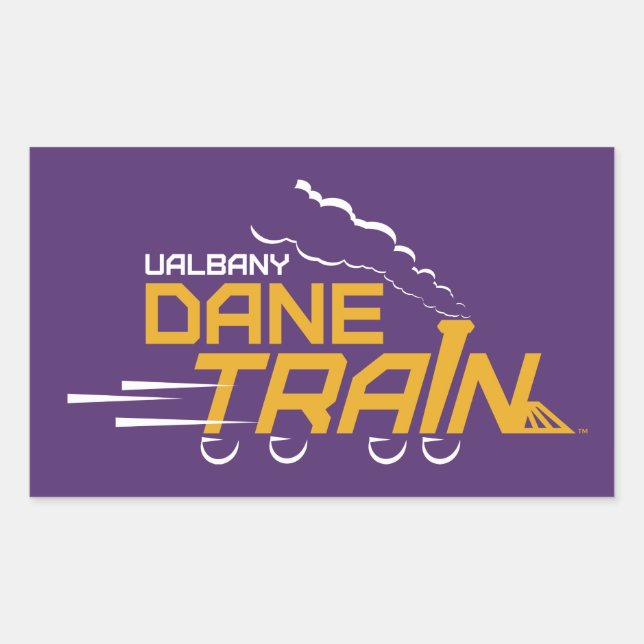 Pegatina Rectangular Logo del Tren de Dane de la UAlbany (Anverso)